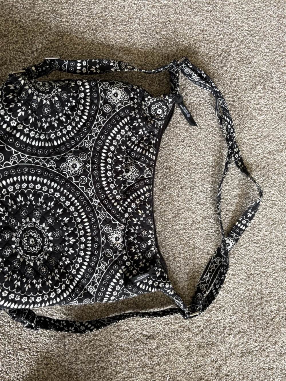 Vera Bradley Black and White Mandala Crossbody Bag